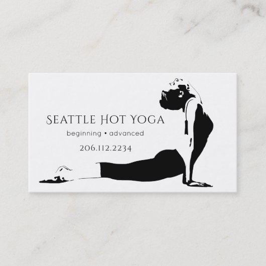 Asana Silhouette | Yoga-instructrice Visitekaartje (Voorkant)