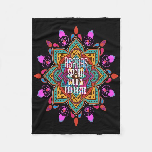 Asana's stromen sterker met levendig Mandala Namas Fleece Deken (Voorkant)
