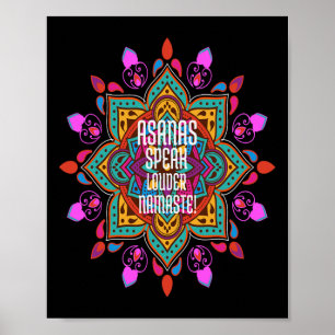 Asana's stromen sterker met levendig Mandala Namas Poster
