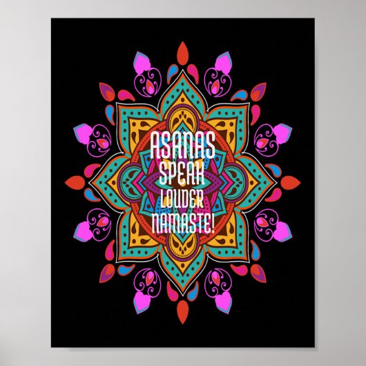 Asana's stromen sterker met levendig Mandala Namas Poster (Voorkant)