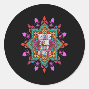 Asana's stromen sterker met levendig Mandala Namas Ronde Sticker
