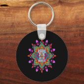 Asana's stromen sterker met levendig Mandala Namas Sleutelhanger (Voorkant)