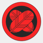 asano - familieletter kamon ronde sticker (Voorkant)