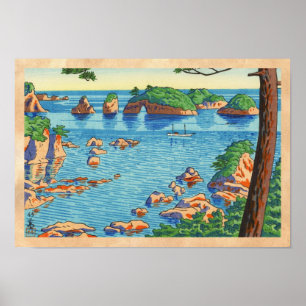 Asano Takeji Gezichten van Wakayama Kinomastushima Poster