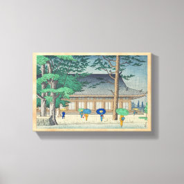 Asano Takeji Rain bij Sanjusangendo Temple art Canvas Afdruk