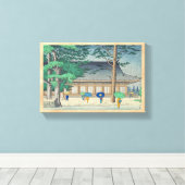 Asano Takeji Rain bij Sanjusangendo Temple art Canvas Afdruk (Insitu (Houten vloer))