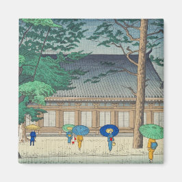 Asano Takeji Rain bij Sanjusangendo Temple art Magneet