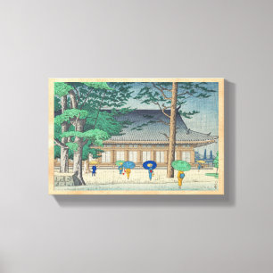 Asano Takeji Regen bij Sanjusangendo-tempel kunst Canvas Afdruk