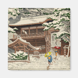 Asano Takeji Sneeuw bij het Yuki-heiligdom shin ha Magneet