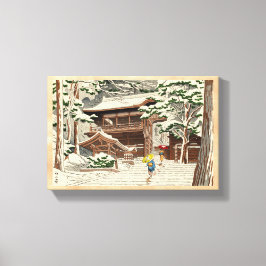 Asano Takeji Snow in Yuki Shrine hanga art Canvas Afdruk