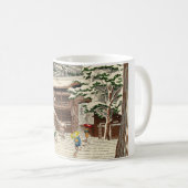 Asano Takeji Snow in Yuki Shrine hanga art Koffiemok (Voorkant rechts)