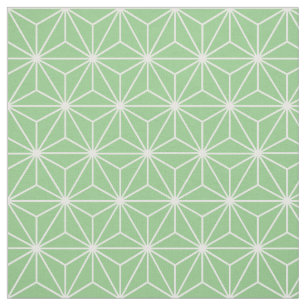 Asanoha Geometric Stars Sage Green Stof