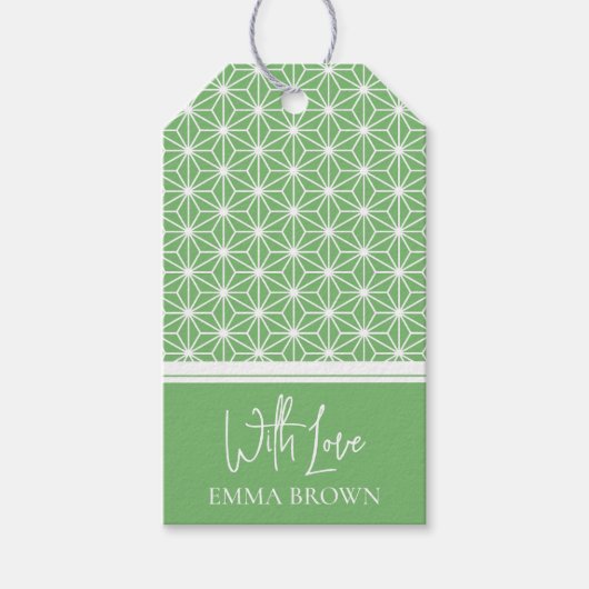 Asanoha | Japans KIMONO patroon Cadeaulabel (Voorkant)