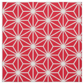 Asanoha Stijl - Wit op Rode e6001c Stof (Swatch)