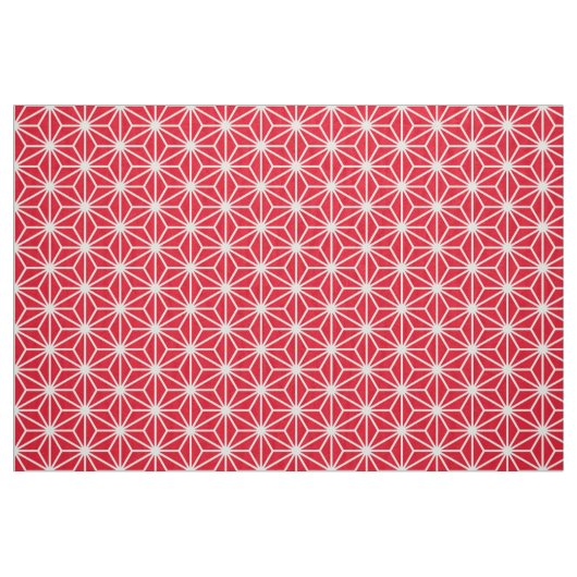 Asanoha Stijl - Wit op Rode e6001c Stof (Fat Quarter)