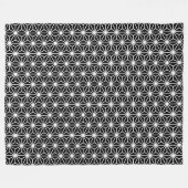 Asanoha stijl - Wit op Zwart Fleece Deken (Voorkant (Horizontaal))