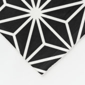 Asanoha stijl - Wit op Zwart Fleece Deken (Hoek)