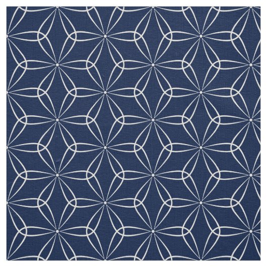 Asanoha Style 02 - Wit op Dk Blue 001744 Stof (Swatch)