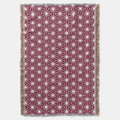 Asanoha Style - Wit op Dp Crimson 65001d Deken (Voorkant Verticaal)