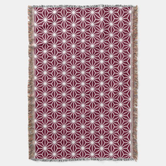 Asanoha Style - Wit op Dp Crimson 65001d Deken (Voorkant Verticaal)