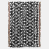 Asanoha Style - Wit op zwart Deken (Voorkant Verticaal)