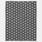 Asanoha Style - Wit op zwart Fleece Deken (Voorkant)