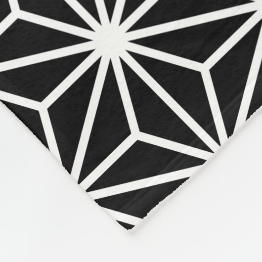 Asanoha Style - Wit op zwart Fleece Deken (Hoek)