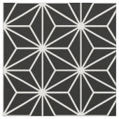 Asanoha Zwart-wit Stof (Close Up)