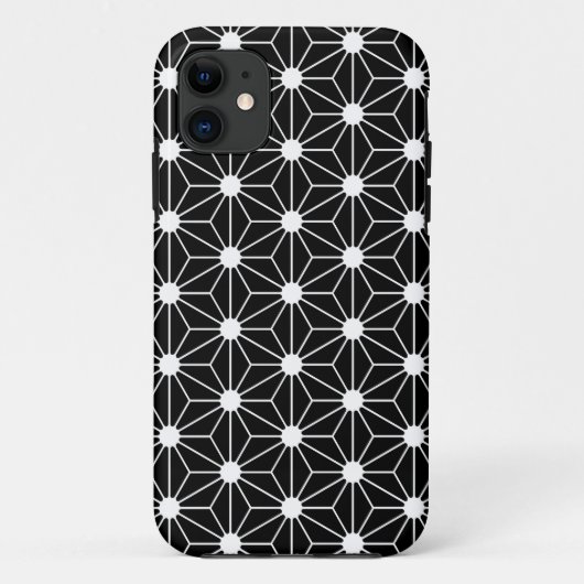Asanoha zwarte blad Case-Mate iPhone case (Achterkant)