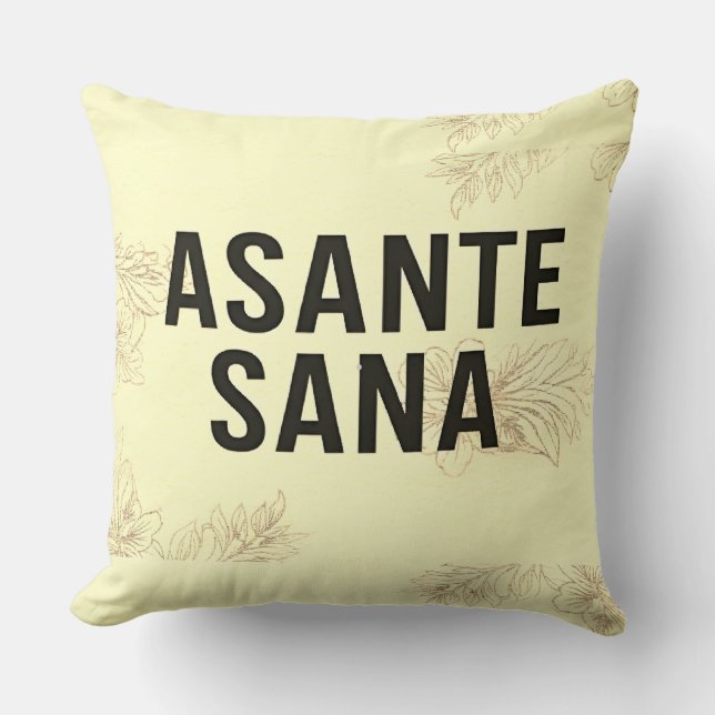 Asante Sana Botercreme  – Warm Goud Swahili Affi Kussen (Voorkant)