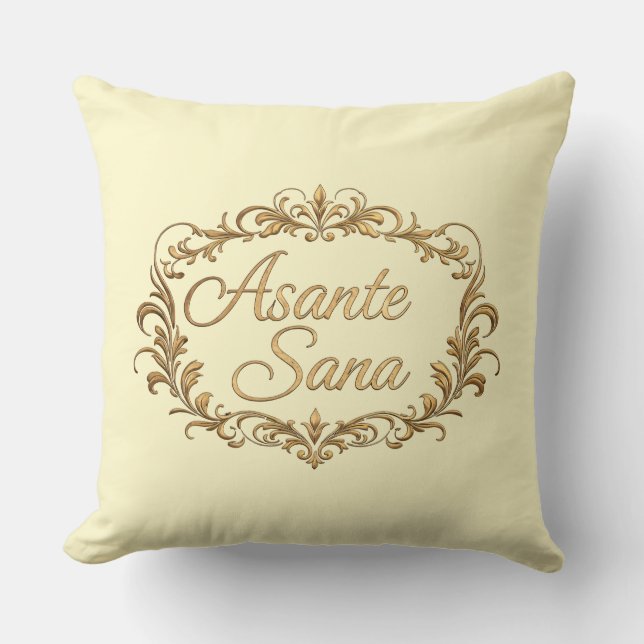 Asante Sana Crimson & Butter Cream – Gilded Oval V Kussen (Voorkant)