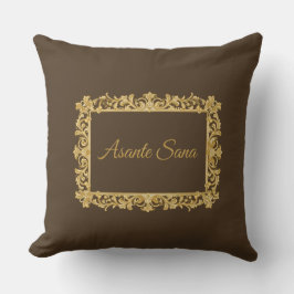 Asante Sana Espresso & Tan Gilded Frame Reversible Kussen