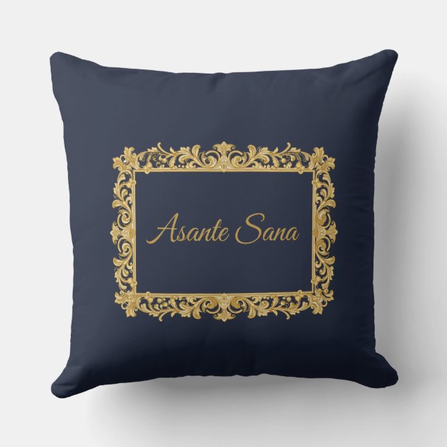 Asante Sana Koper & Midnight Navy Heritage Anker Kussen (Achterkant)