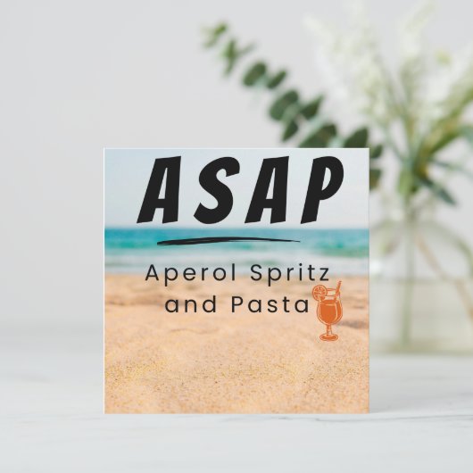 ASAP - Aperol Spritz en Pasta Vibes Feestdagenkaart (Staand voorkant)