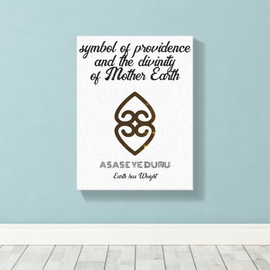 Asase Ye Duru Earth Weinig Adinkra-symbool Canvas Afdruk (Insitu (Houten vloer))