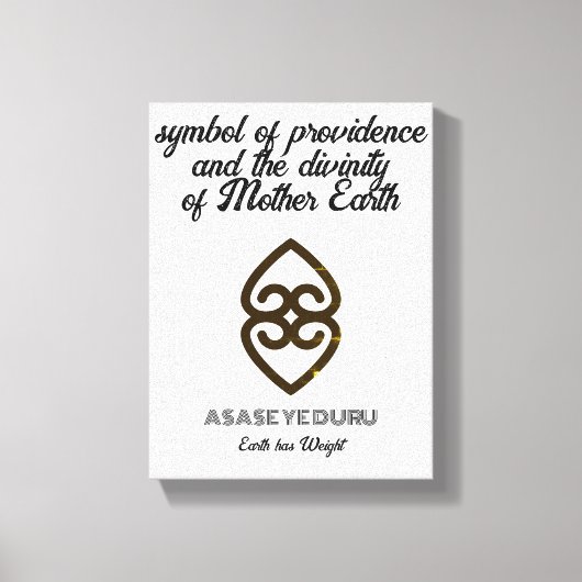 Asase Ye Duru Earth Weinig Adinkra-symbool Canvas Afdruk (Voorkant)