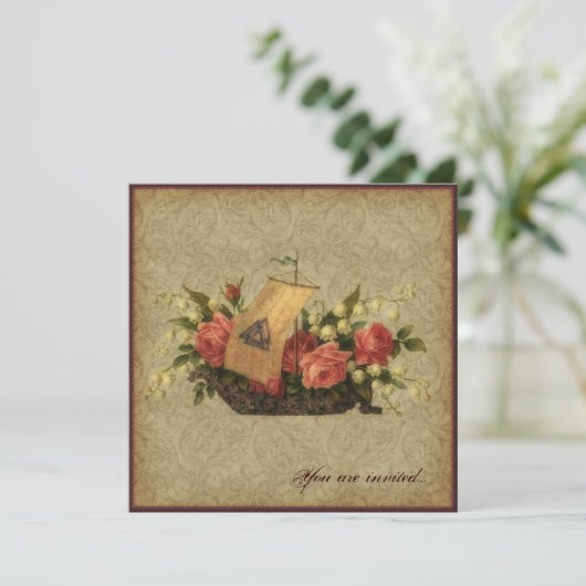 Asatru Floral Ship Kaart (Staand voorkant)