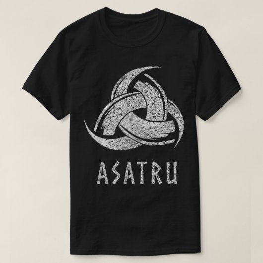Asatru Odin's Horns Norse Mythology Distress Vik T-shirt (Design voorkant)