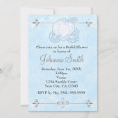 Asberella Koets Bruidsdouche Blauwe Uitnodiging (Voorkant)