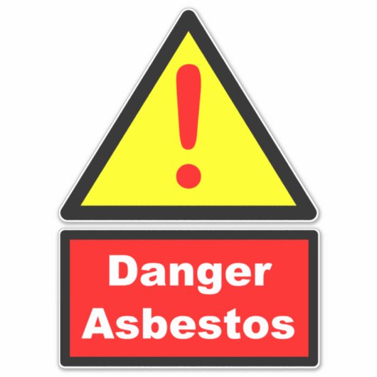 Asbestos warning sticker (Voorkant)