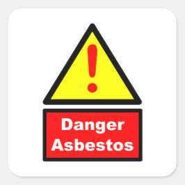 Asbestos warning vierkante sticker