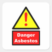 Asbestos warning vierkante sticker (Voorkant)