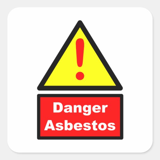 Asbestos warning vierkante sticker (Voorkant)