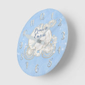 Asblaauwe Prinses Sparkle Koets op Maat Ronde Klok (Hoek)
