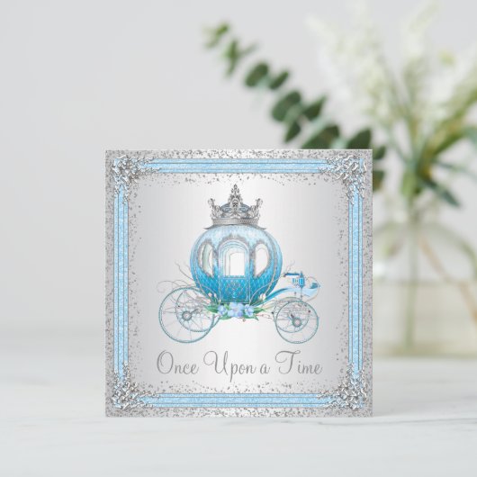 Asblauwe Prinses Verjaardagsfeestje van Assepoeste Kaart (Staand voorkant)