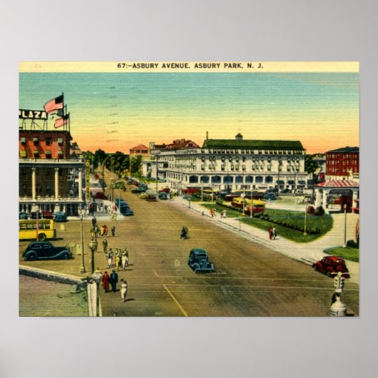 Asbury Park, Asbury Ave,  Poster (Voorkant)