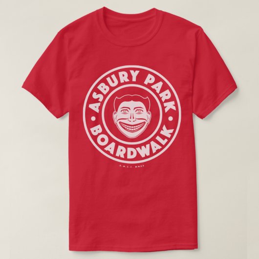 Asbury Park Boardwalk White T-shirt (Design voorkant)