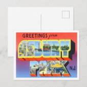 Asbury Park, New Jersey  Big Letters Briefkaart (Voorkant / Achterkant)