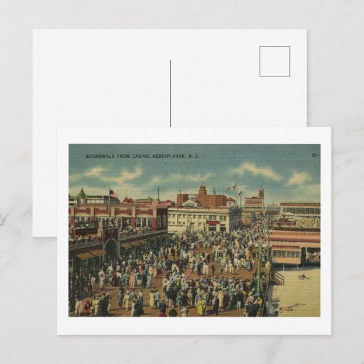  Asbury Park New Jersey Boardwalk Briefkaart (Voorkant / Achterkant)