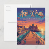Asbury Park New Jersey Briefkaart (Voorkant / Achterkant)